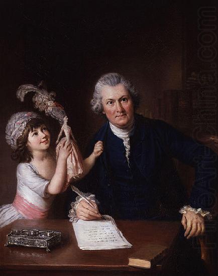 William Hoare Portrait of Christopher Anstey with his daughter china oil painting image